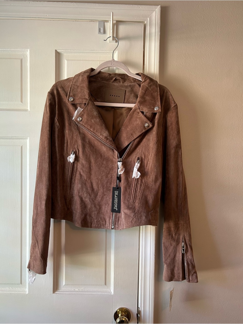 Blank NYC Brown Suede Moto Jacket